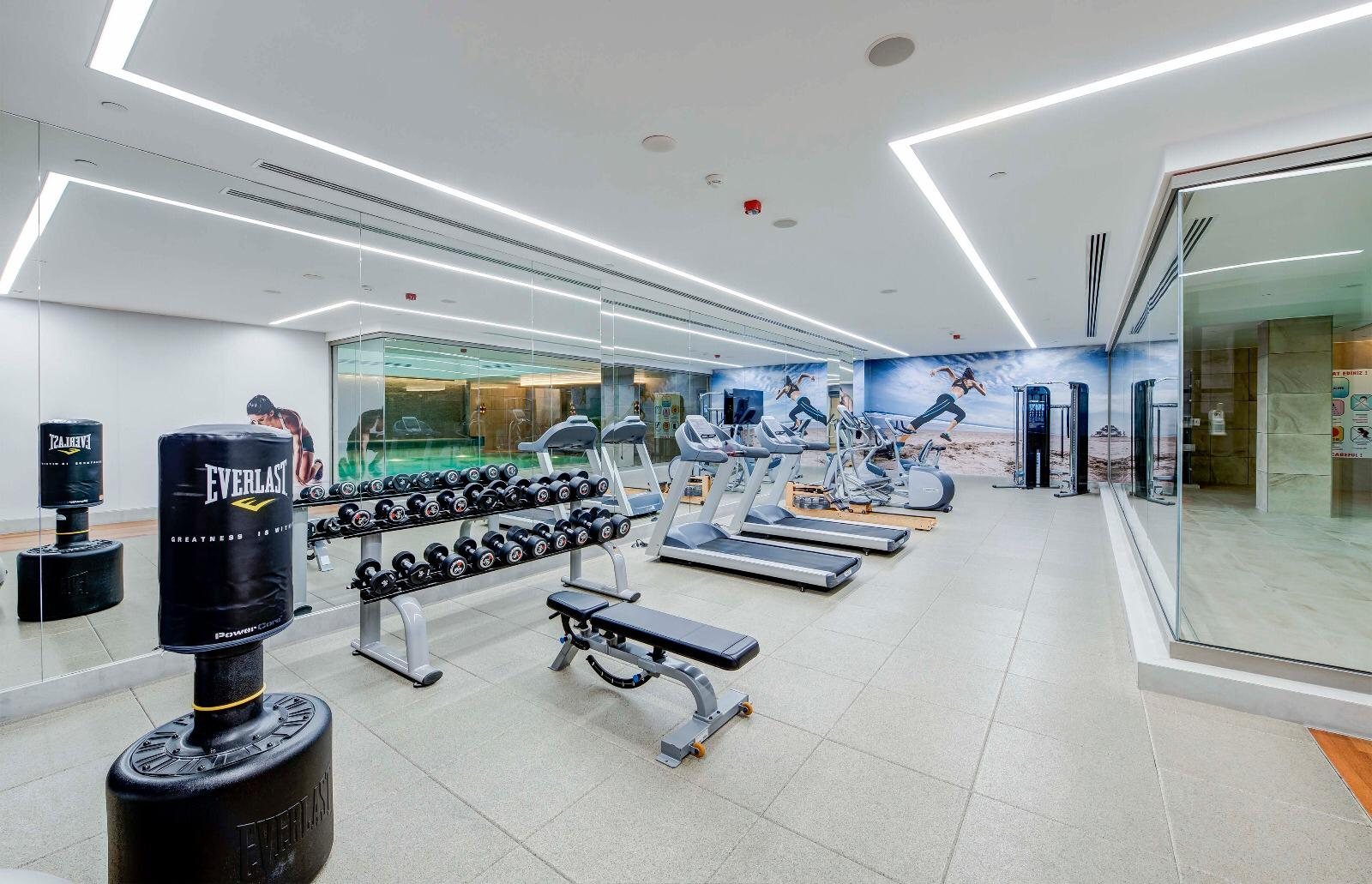 Elysium Fitness kardiyo ve serbest ağırlık alanı